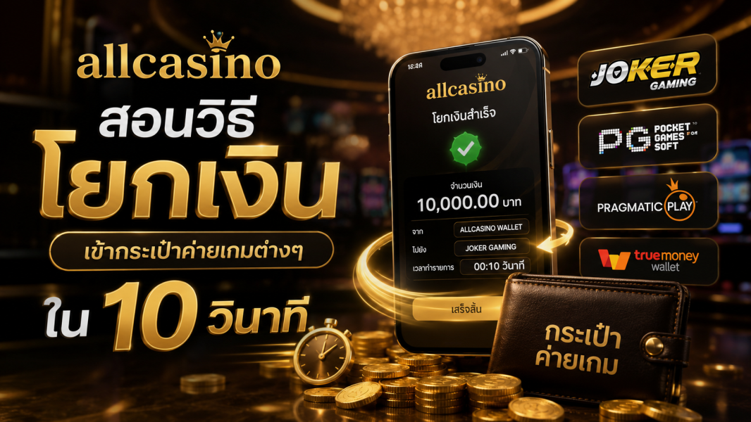 allcasino วิธีโยกเงินเข้ากระเป๋าค่ายเกมต่างๆ ภายใน 10 วินาที พร้อมสอนใช้งานระบบใหม่ปี 2026