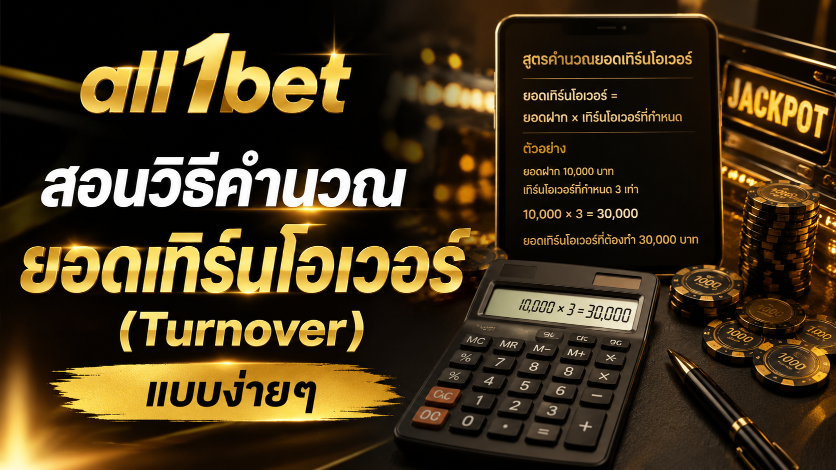 all1bet สอนวิธีคำนวณยอดเทิร์นโอเวอร์ (Turnover) แบบง่ายๆ เข้าใจเงื่อนไขโบนัสครบในปี 2026