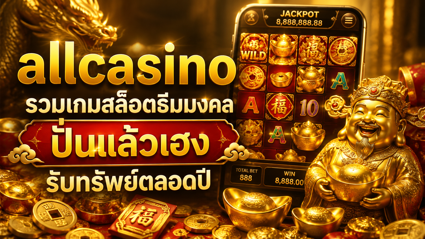 allcasino รวมเกมสล็อตธีมมงคล ปั่นแล้วเฮง รับทรัพย์ตลอดปี 2026