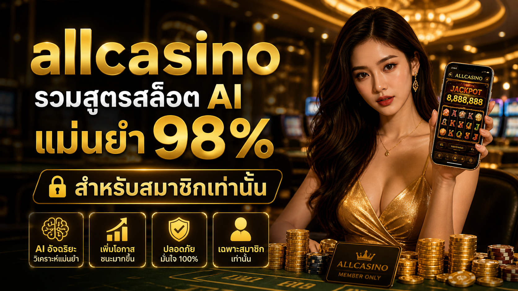 allcasino รวมสูตรสล็อต AI แม่นยำ 98% สำหรับสมาชิกเท่านั้น อัปเดต 2026