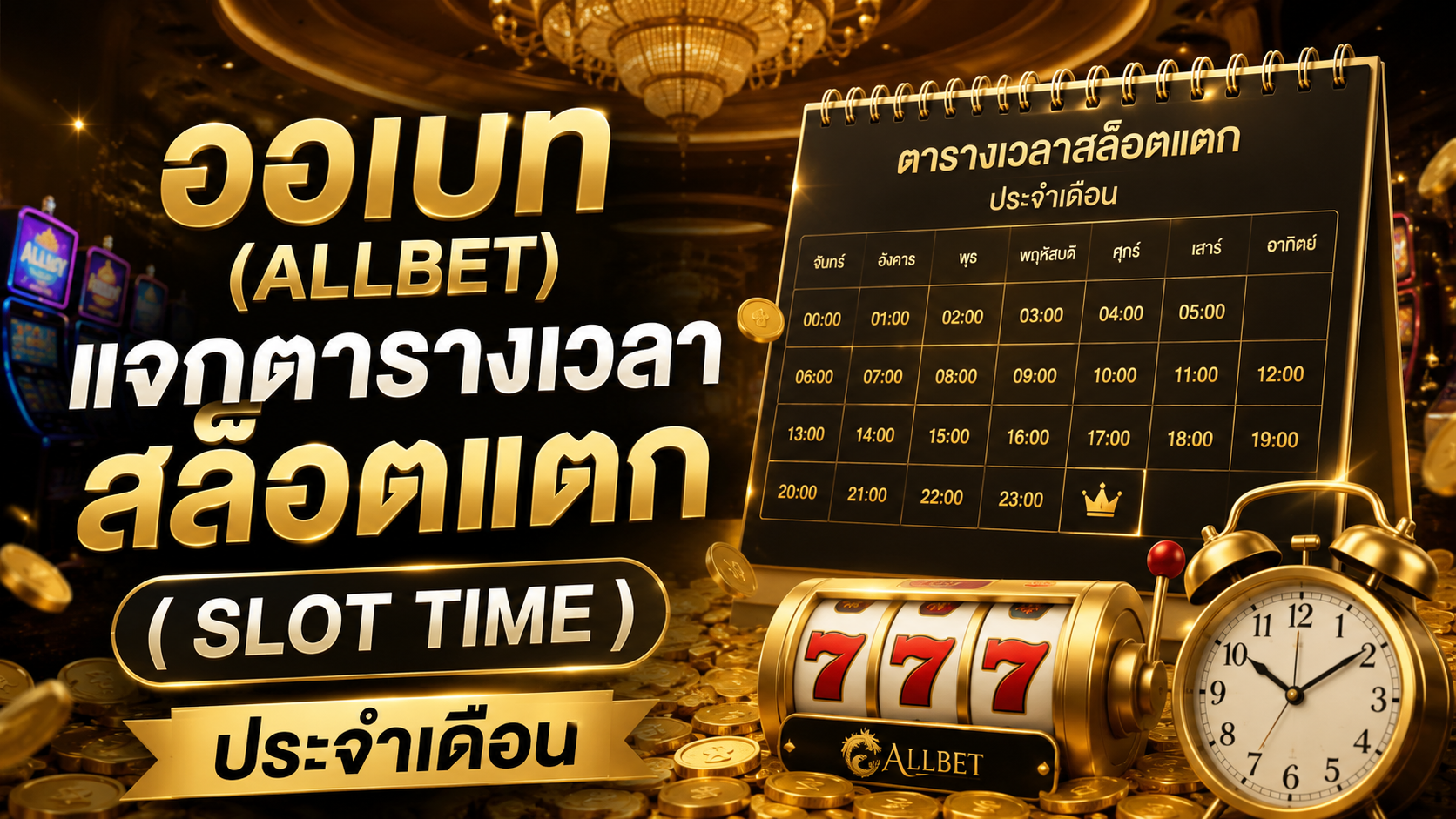 ออเบท allbet แจกตารางเวลาสล็อตแตก Slot Time ประจำเดือน 2026