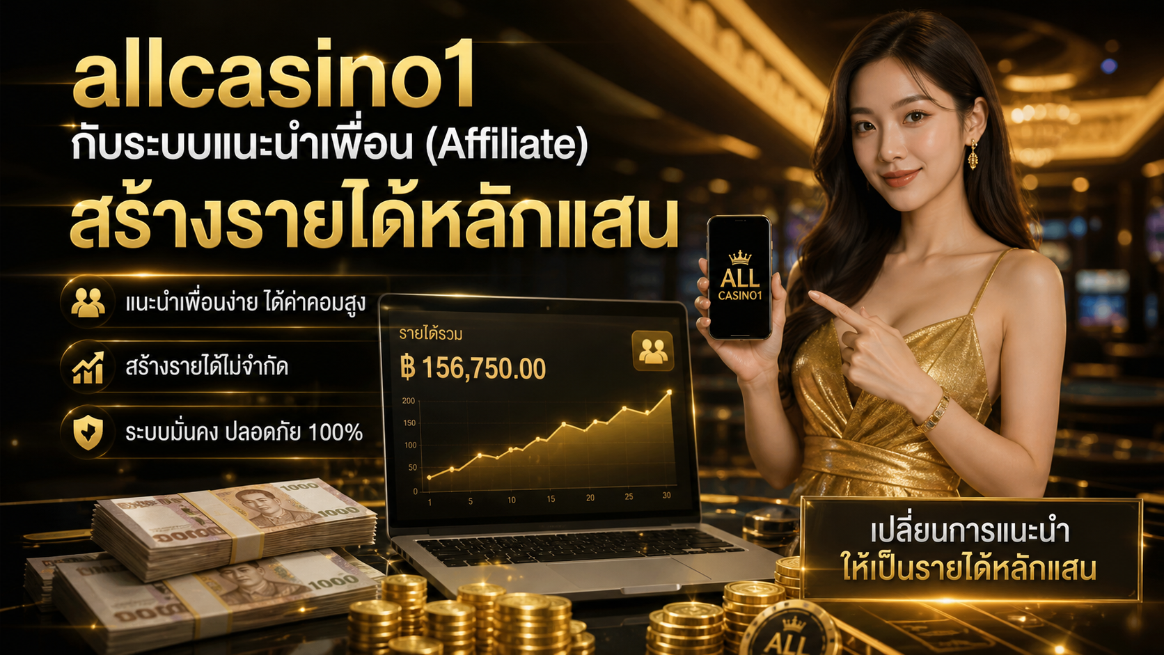 allcasino1 กับระบบแนะนำเพื่อน Affiliate สร้างรายได้เสริมหลักแสนในปี 2026